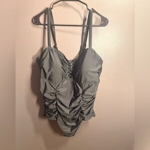 Ruched Black Slimming Swimsuit